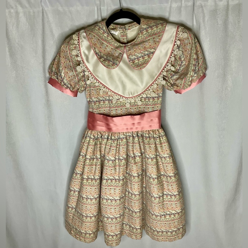 Vintage Baby Chicken Brand Made in Mexico Patterned Dress Peter Size 10